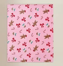 Image of Pink Gingerbread Fleece Blanket 120x150cm Soft Throw