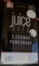 Image of Juice Lite 5,000mAh Power Bank. 2 Charges. Black. 10.5 Watt. USB-A ports. New.