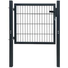 Image of WALPLUS 2D Fence Gate Single Anthracite Grey 106x130 cm Outdoor Entry