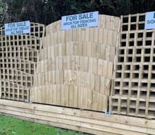 Image of Premium Closeboard Fence Panel - Arch Bow Top Feather Edge Pressure Treated