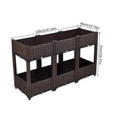 Image of Plastic Planter Garden Raised Bed for Vegetable Fruit Outdoor Flower Grow Trough