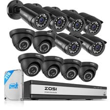 Image of ZOSI 16CH CCTV Security 12Pcs Camera System 1080P HD Night Vision 2TB Hard Drive