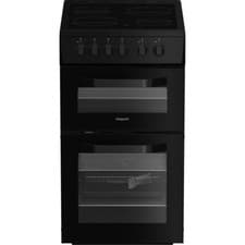Image of Hotpoint HTE5VCB 50cm Free Standing Electric Cooker with Ceramic Hob Black A