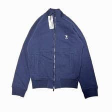 Image of 100% AUTHENTIC DIOR ZIP SWEATSHIRT XS X-SMALL FLEECE ZIP JACKET NAVY BLUE WOOL