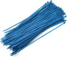 Image of Metal Detectable Cable Ties Light Blue Nylon 66 – 100mm/200mm/300mm Pack of 100
