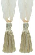 Image of DÉCOPRO Tassel Tieback, Style# TBORGNZ4, Color# 3 - White Ivory [Set of 2]