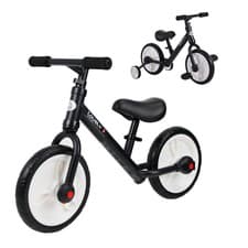 Image of Kids Balance Training Bike Toy w/ Stabilizers For Child 2-5 Years Black