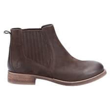 Image of Hush Puppies Womens Boots Chelsea Ankle Memory Edith Leather Slip On brown UK Si