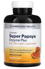 Image of Super Papaya Enzyme, 360 Chewable Tablets, AMERICAN HEALTH, After Meal, UK