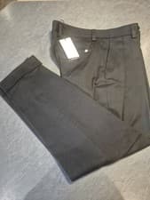 Image of Hugo Boss H-Perin-2Pleats-233 Black Relaxed Fit Trousers Chino, BNWT