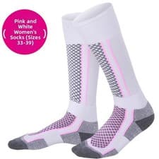 Image of Thermal Ski Socks for Skiing Snowboarding Hiking Moisture Wicking Cotton Blend