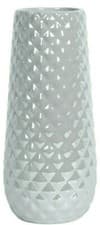 Image of Grey Ceramic Flower Vase Cylinder Decorative Lustre Vase Geometric Design 25cm
