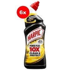 Image of 6 x Harpic Power Plus Toilet Cleaner Citrus Fresh 750ml Kills 99.9% of Bacteria