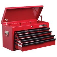 Image of Hilka Heavy Duty 6 Drawer Tool Chest Garage Workshop Red Steel Cabinet UK Mobile