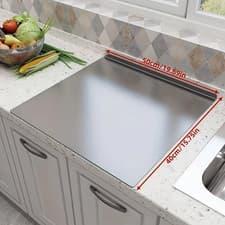 Image of Stainless Steel Chopping Board Non Slip Heavy Duty Meat Veg Cutting Board