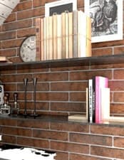 Image of Red Brick Effect Tiles Wall Porcelain Tile 25x6cm 1 box-46pcs / 0.69sqm