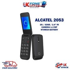 Image of ALCATEL 2053 BLACK UNLOCKED DUAL SIM FLIP MOBILE UK SEALED BOX 970mAh BATTERY