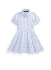 Image of Polo Ralph Lauren~Floral Linen Cotton dress White - Blue Age 2 Y