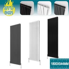 Image of Horizontal Vertical Designer Radiator Flat Panel Oval Column Central Heating