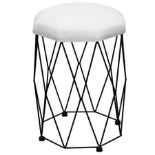 Image of Dressing Table Stool Velvet Padded Round Makeup Vanity Seat Chair Metal Legs