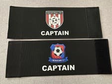 Image of CAPTAIN'S ARMBAND WITH CLUB CREST, TEXT or BOTH. JUNIOR SIZED  U6's to U11's