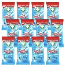 Image of Green Shield Anti-Bacterial Glass & Window Wet Surface Wipes 12 Packs Cheap