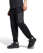 Image of Adidas City Escape Fleece Cargo Training Pants in Black