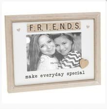 Image of Friends Scrabble Photo Frame 6x4" Gift Wood Effect Free Standing