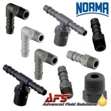 Image of Norma Nylon Hose Tail x Male Thread Plastic Fitting - Fuel Air Water Rubber Tube
