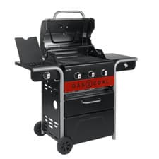 Image of Char-Broil Gas2Coal 330 Dual Fuel BBQ - 3 Burner Gas & Charcoal Grill with Side 