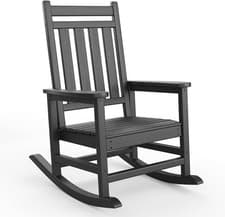 Image of Modern HDPE Rocking Chair High Back Ergonomic Outdoor Rocker Patio Furniture