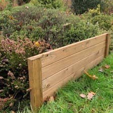 Image of Garden lawn Border Edge Fence Wooden Lawn Grass Fencing Landscape Flower Bed