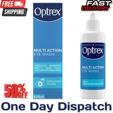 Image of Optrex Multi-Action Eye Wash For Tired, Uncomfortable, Irritated Eyes, 100 ml