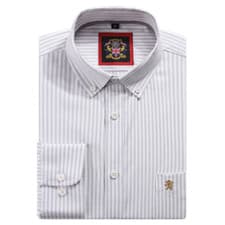 Image of Mens Long Sleeve Shirt,Oxford Button Down Casual Stripe,Authentic Oxford Fabric