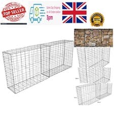 Image of Modern Galvanised Gabion Baskets Set – 100x95x30cm, Transform Your Garden Space