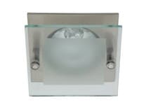 Image of Ceiling Light Square Satin Brushed Drop Glass GU10 Downlight Spot 240v Lighting
