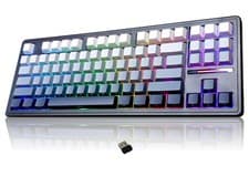 Image of Wireless Mechanical Gaming Keyboard Linear RGB Backlit 75% Side Printed Gradient