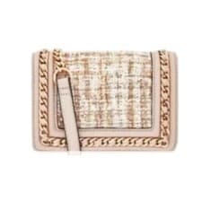 Image of Monsoon Accessorize Tweed Chain Shoulder Bag With Mirror Bnwt Vanity