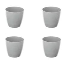 Image of Whitefurze Round Cool Grey Indoor Pot 18cm 4 Pack