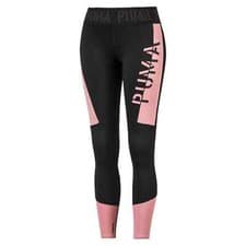 Image of Puma Womens Logo 7/8 Leggings Black Color Block Big Logo Active Wear 518338 - M