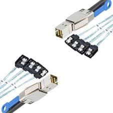 Image of 2X  SAS  SFF-8644 to 4 x  7Pin Hard Disk Cable 12Gbps Server External Hard9689
