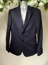 Image of TED BAKER Suit Jacket Mens Blazer TB 3 UK M Lawesj Navy Blue Long Sleeve NEW