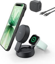 Image of Belkin Ultracharge Magsafe 2-In-1 Wireless Charging Station, Qi2.2 25W Convertib