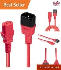 Image of 2m IEC C14 to C13 Red Power Extension Cable - Reliable Male-to-Female Connection
