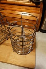 Image of Chrome Cutlery Holder Metal Utensil Caddy for Kitchen Tabletop Storage Drainer