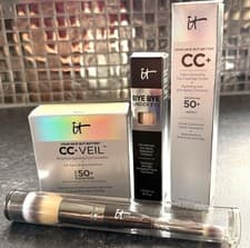 Image of IT Cosmetics cc cream medium, veil, concealer & brush shade MEDIUM BNIB