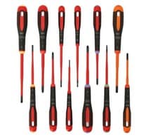 Image of Bahco BE-9878SL ERGO 12 Piece VDE Insulated Slim Screwdriver Set SL/PH/PZ/TX