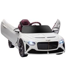 Image of Bentley Bacalar Licensed 12V Kids Electric Car w/ Portable Battery - White