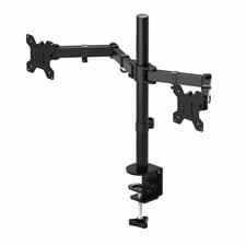 Image of Dual Monitor Stand for 13-27 inch LCD LED PC Screen Ergonomic Height Adjustable 