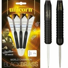 Image of 11.99 NEW Unicorn Gary Anderson Black Brass Darts ALL SIZES